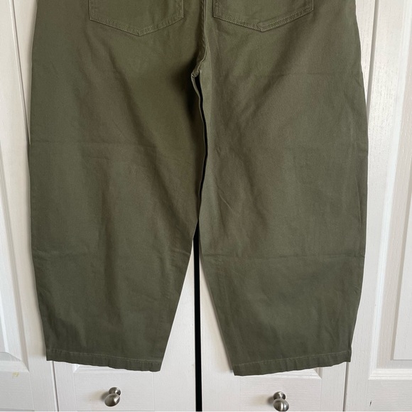 NWOT Lands’ End Chino Barrel Leg Utility Ankle Pants Women’s 8P Green Lagenlook - Picture 9 of 16